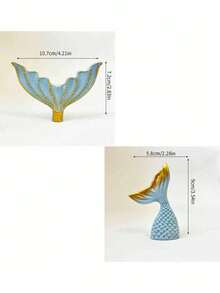 2PCS Mermaid Fishtail Cake Decorations, Pink Purple Blue White Fishtail, Suitable For Ocean Mermaid Theme Cake Decorations, Baptism Babyshower Gender Reveal Party Birthday Cake Decorations, Reusable - Multicolor - View 9