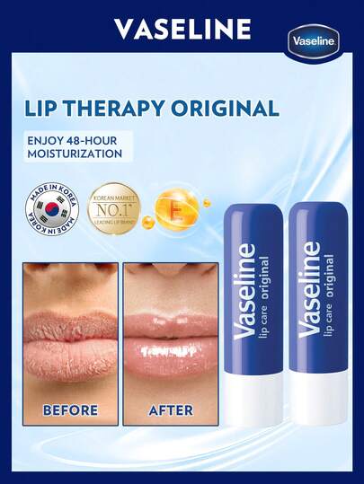 Vaseline 2支装 | 2 x 4.8克 | 斋月祝福 | 开斋节后焕发光彩 | 经典润唇膏 | 双倍超值装 | 持久滋润干裂双唇 | 必备唇部护理组合 | 韩国制造