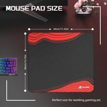 MAGIC-REFINER X ATTACK SHARK Gaming Mouse Pad, Fabric, Ultra-High-Density Microfiber Fabric, Non-Slip Rubber Base, Accurate Positioning, High Precision, Fast Start & Stop, Waterproof, Stain-Resistant, Heat-Resistant, Wear-Resistant, Well-Balanced, Compatible With Laser And Optical Mice, Dedicated To FPS Games (440*400*40mm, Red & Black)