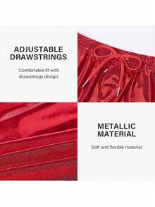 3pcs Christmas Party Shorts For Men, Men's Disco Pants Men's Party Pants, Sparkling Shorts Holiday Party Shorts, High-Stretch Waistband Pockets With Drawstring. - Đen + Xám + Đỏ - Xem 7