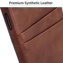 Estuche para tarjetas para 14 con placa de metal integrada para montaje magnético y 2 bolsillos: Cartera de cuero sintético premium Exec M2 (14, Marrón) - Multicolor5 - View 8