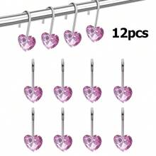 12pcs/Set Simple Crystal Decorative Hooks, Curtain Hooks For Home/Bathroom Decor - Multicolor - View 17