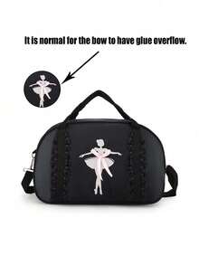 1pc Youth Nylon Zipper One-Shoulder Crossbody Dance Backpack Casual Travel Bag Princess Dance Bag Suitable For Daily Outdoor Use, Ideal Gift Choice For Halloween, Thanksgiving, And Christmas