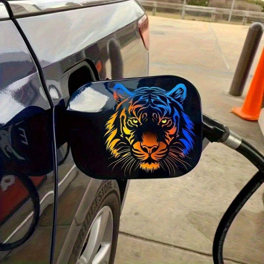 1 件多色虎头贴花 - 防水防刮，PVC 贴纸适用于汽车、摩托车、笔记本电脑、卡车和门窗装饰 | 大胆的动物设计用于车辆定制、卡车装饰 | 充满活力的设计 | 耐用的贴纸 - 均碼 - 查看 1