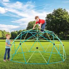 Climbing Dome, 10FT Geometric Dome Climber With Saucer Swing, 1000LBS Loading Kid's Jungle Gym Playground, Easy-Assembly Outdoor Backyard Climbing Equipment For Boys Girls 3 To 10 Years Old - 10FT 1000LBS for Boys Girls - View 1