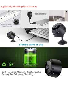 Mini WiFi Smart Camera, Voice & Video Recorder, Mini WiFi Surveillance Camera, Wireless Hidden Camera With App - Black - View 7