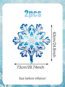 2 件/105 件圣诞雪花气球拱门和花环套件，包括雪花铝箔气球、雪花印花气球、蓝色和白色乳胶气球，适用于圣诞派对装饰、雪花主题派对、节日派对、冰雪奇缘冬季仙境生日派对装饰 - 彩色 - 查看 9