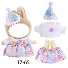 New Casual Fashion Outfit Set, Includes T-Shirt, Shirt, Tulle Skirt, Princess Dress, Overalls, Compatible With 17cm FORLABUBU Dolls (Doll And Shoes Not Included) - Multicolor - View 15