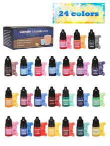 24 PIEZAS/SET 5ml 24 colores Colorantes líquidos transparentes para resina epoxi: Altamente concentrados, bajo olor, fácil de colorear, tintes para jabón DIY, pigmentos para decorar joyas y accesorios DIY