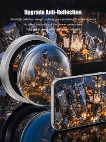 1 miếng phim ống kính máy ảnh, nắp ống kính, vòng bảo vệ ống kính tương thích với dòng 11/12/13/14/15/16/16 Plus/16 Pro/16 Pro Max/17/17 Air/17 Pro/17 Pro Max, màu bạc, độ nét cao - Bạc - Xem 3