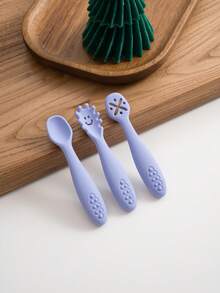 3pcs Personalized Customized Name And Pattern Silicone Baby Spoon Utensils, Children's Tableware, Customized Baby Feeding Accessories - Multicolor 1 - View 12