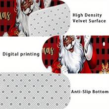 2pcs/3pcs, Christmas Home Kitchen Mat Set - Santa Claus And Christmas Gift Box Pattern Kitchen Decoration, Flannel Carpet, Suitable For Sink, Bedroom, Living Room, Dining Area
