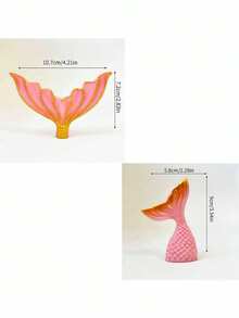 2PCS Mermaid Fishtail Cake Decorations, Pink Purple Blue White Fishtail, Suitable For Ocean Mermaid Theme Cake Decorations, Baptism Babyshower Gender Reveal Party Birthday Cake Decorations, Reusable - Multicolor - View 7