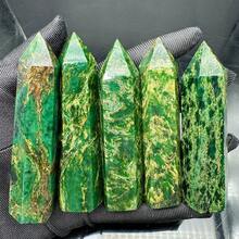 1PC Natural Crystal Emerald Point Healing Crystal Quartz Tower Healing Wand Stone Meditation Stone Energy Gem Home Decoration Christmas Gift