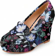 Women's Platform Loafer Wedge Pumps Slip-On Office Casual Penny Loafer Shoeshalloween - 蒙特內哥羅 - 查看 1