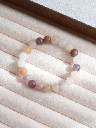 8mm Natural Amethyst Beaded Bracelet, Fashionable Natural Stone Bracelet Jewelry, Suitable For Couples, Outdoor Activities, And Daily Wear