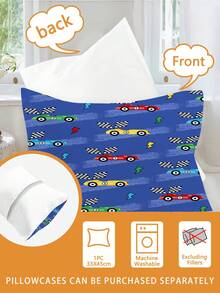 2 PEÇAS Conjunto de Edredom com Tema de Corrida (Coleção de Quatro Estações) Conjunto de Edredom Dupla Face 135*200cm (1 Fronha Estampada de Um Lado + 1 Edredom Estampado dos Dois Lados, Sem Material de Enchimento) Para Bebês e Crianças, Lavável em Máquina, Adequado para Berços de Recém-Nascidos, Ideal para Presentes em Feriados