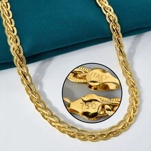 Luxury Italian 750 14k Gold Plated Copper Chain Necklace For Women - Gold - View 4