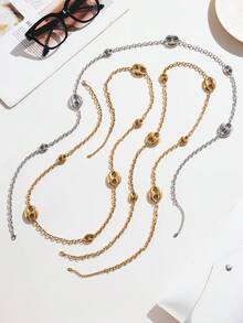 1pc Fashionable Pig Nose Element Long Sweater Chain Necklace - Pig Nose Long Necklace - View 4