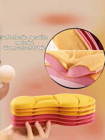 QKC 1 par de plantillas acolchadas de invierno de PU, suaves y elásticas de PU para absorción de impactos y amortiguación, forro térmico para mantener el calor, plantillas aisladas cómodas para clima frío, unisex