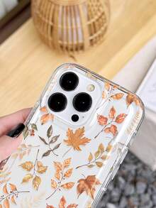Coque de téléphone souple et transparente à motif de feuilles d'érable colorées vintage d'automne, compatible avec iPhone 11/12/13/14/15/16 Pro Max - Multicolore - Voir 4