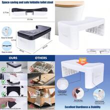 7 Inch Folding Toilet StoolWhite Foldable Bathroom Potty Step Stool For All Ages Sitting Posture Foot Stool.