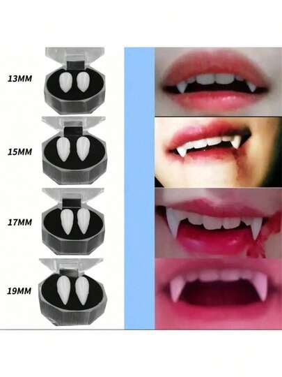 1 pereche de colți de vampir, colți de vampir realiști, accesorii pentru vampiri de Halloween, dinți falși, colți pentru jocuri de rol, cadouri pentru petrecerea de Halloween