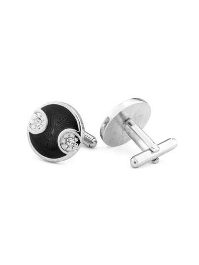 1 Pair Round Black Cufflinks, Business Casual Suit Accessory
