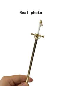 1个镶钻剑形发夹（请参考实物照片），发饰，头饰，女士发饰 - 白金 - 查看 5