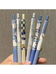 6 支装，可爱鸭子凝胶笔 ST 笔尖黑色墨水压感笔，开学季可爱凝胶笔圆珠笔凝胶笔书写文具，青少年成人家庭教室办公室书写笔笔记笔，多用途，期末考试书写笔，期末节日文具礼品套装，音乐笔，可爱玩具，教师用笔，学校>工具，凝胶笔套装，圆珠笔，可爱凝胶笔，新奇笔，可爱礼物 - 彩色 - 查看 3