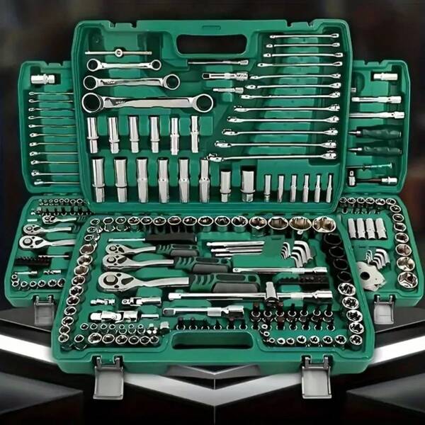 46pcs 1/4" Drive Ratchet Wrench Set, Multifunctional Repair Tool Kit With Drill Bits, Ratchet Set With Metric And Extension Bars, For Automotive Repair And Home Use, High-Quality Ratchet Wrench And Screwdriver Set - Super Portable, Integrated Solution For Car, Bicycle And Motorcycle Maintenance, With Storage Box