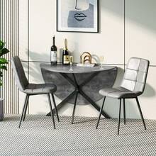 Concrete Grey Table + PU Grey Chairs