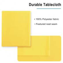 Waterproof Tablecloth Rectangle - Washable Fabric Table Cloth For Dining Room Kitchen Birthday Party And Outdoor Use, Yellow, 60 X 140 Inch{"Size_name":"140\"X60\"(Rectangular)","Color_name":"Yellow"} - Multicolor17 - View 5