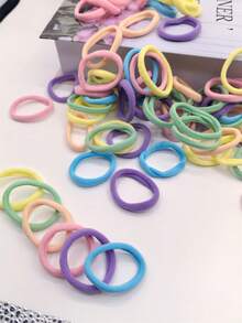 200/100/50/20/10pcs Multi-Color Basic Headband With High Elasticity And No Damage To Hair, Randomly Mixed Color Rubber Band, Fashionable, Versatile, High-End, Elegant Temperament, Simple And Minimalist Hair Rope, Bathroom Hair Accessory. Suitable For Daily Outings, Leisure Parties, Commuting, Beach Vacations, Washing Face, Bathing, Makeup, Tying Hair, Makeup, Matching Clothes, And Using Accessories ,Ponytail Holders ,Hair Elastics ,Hair Rubber Bands ,Scrunchies ,Elastic Hair Tie