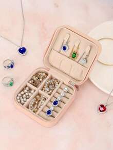 12pcs Leather Jewelry Storage Box, Portable Earring Organizer Box, Anti-Oxidation Jewelry Box, Multi-Function Ring Box, Scratch-Resistant Jewelry Display Box, Makeup Case, Ideal For Travel And Daily Use, Perfect Bridesmaid Proposal Gift Set, Suitable For Valentine's Day And New Year, Travel Essentials - Multicolor - View 4