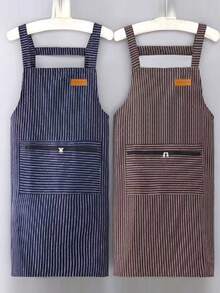 男女通用棉质围裙，耐用透气围兜，防尘腰围，高品质厨房/家居工作服 - 彩色 - 查看 10