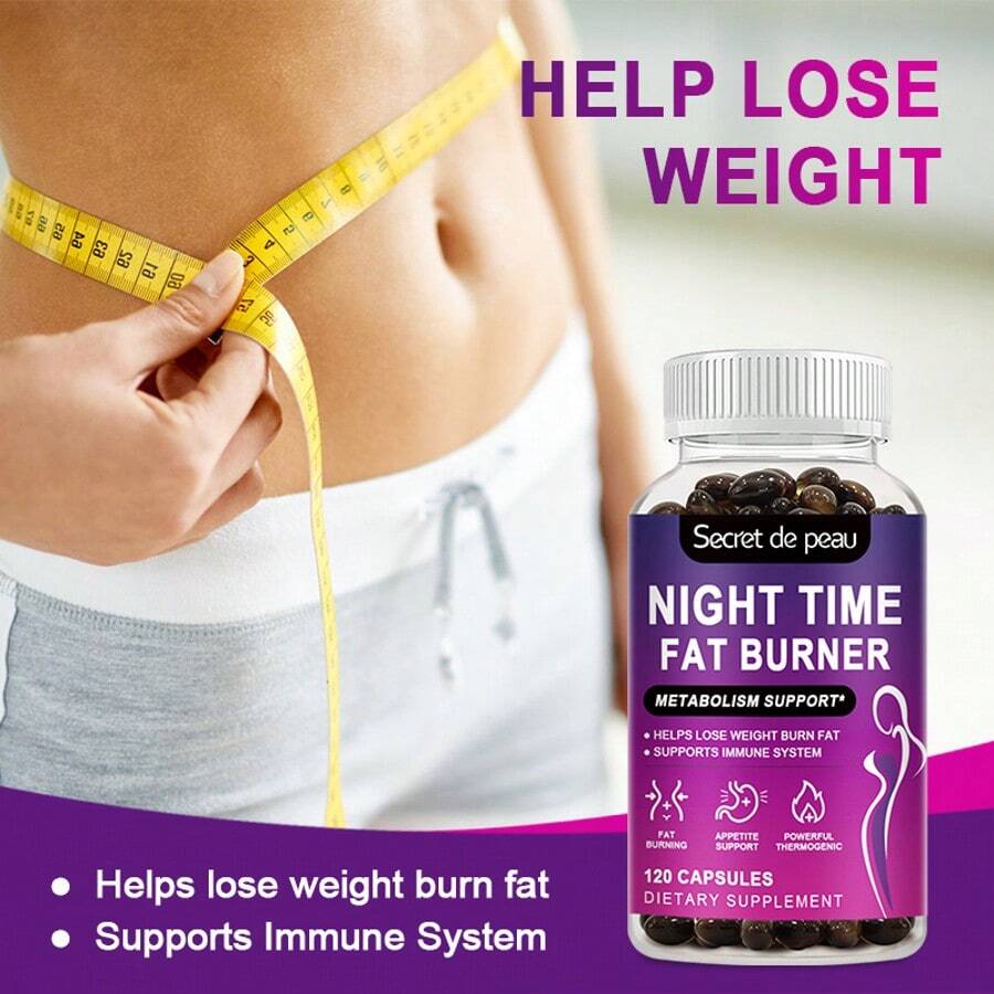 MULITTEA Quick Ship Items | Night Time Fat Burner Capsules For Women - Weight Loss Products To Support Metabolism & Weight Loss, Dietary Supplement - 1 Pack(60Pcs) - 查看 1