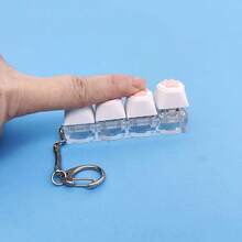 Novelty Fidget Pressing Toy Keychain, Soft Silicone Paw Button With Tapping Sound Mechanical Keys And Phones