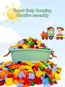 500pcs Large Chunky Building Blocks Set, Easy Grip For Children, Assembly Props, Creative Construction Model, Develop Hands-On Ability, Christmas Gift