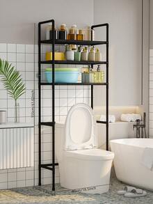 1pc Simple & Elegant Iron Bathroom Storage Rack, Multi-Tier Toilet Top Organizer, Laundry Room Shelf, Waterproof Space-Saving Bathroom Storage Rack - Multicolor - View 2