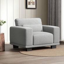 40" Accent Chair, Modern Armchair With Deep Seats, Comfy Upholstered Reading Chairs For Bedroom, Single Sofa Chair For Living Room, Easy To Clean With Removable Covers, Grey,23107374 - 深灰色 - 查看 1