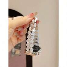 1 Piece Of Women's Clear Cat Eye Stone Bead Metal Bracelet Strap Compatible With 38/40/41/42/44/45/46/49mm Compatible With Apple Watch Strap Ultra/Se10/9/8/7/6/5/4/3/2/1