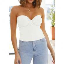 EFAN Womens Tube Tops Fall Fashion Summer Outfits 2025 Casual Beach Vacation Clothes Sweaters Strapless Sleeveless Tank Tops{"Size_name":"Large","Color_name":""} - 白色 - 查看 6