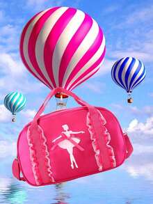 1pc Youth Nylon Zipper One-Shoulder Crossbody Dance Backpack Casual Travel Bag Princess Dance Bag Suitable For Daily Outdoor Use, Ideal Gift Choice For Halloween, Thanksgiving, And Christmas