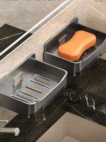 1pc Soap Holder, Soap Box. Bathroom And Toilet Wall Mounted Soap Boxes, Non Perforated Storage Shelves. Soap Box Soap Holder, Bathroom Storage&Storage. Bathroom Small Tools