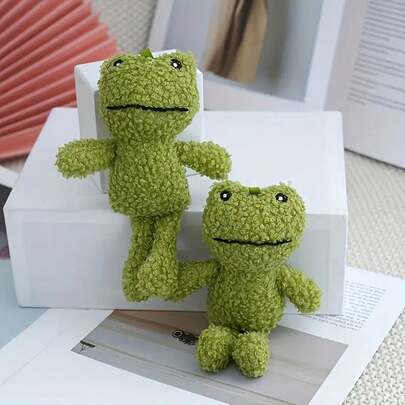 Cute Green Frog Plush Dog Toy, Cartoon Pattern, Recommended For Small Dog Breeds, Suitable For Interactive Play And Chewing, Adds Fun To Dog's Playtime