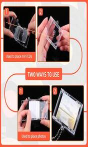 20 Pcs Mini Cd Keychain Album Cases Plastic Cd Cases Clear DVD Cover Bulk DVD Jewel Keyring Music Blank Mini Compact Disc Holder Pendant Personalized For DIY Backpack Hanging Decor Gifts - 白色 - 查看 4