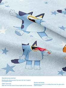 Bluey 半件装 轻盈透气枕套,蓝白卡通图案,柔软舒适,信封式开口,抗皱,呵护头发和肌肤,改善睡眠,不含枕芯,适用于卧室、床上用品,超柔软透气,无填充物,可机洗,适合客厅和家居使用,卧室装饰,房间装饰,通过 Oeko-Tex 认证 - 彩色 - 查看 9