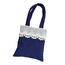 Women's Lace Patchwork Handbag Fashionable Versatile Mini Floral Purses For Daily Life, Work, Travel - Blue - View 6