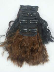 Extensiones de cabello con clip de fibra sintética resistente al calor con ondas de agua de 6-18 pulgadas para cabello ralo, para volumen instantáneo en las raíces (uso diario/fiesta)